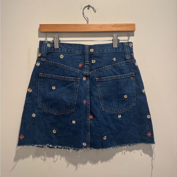 Madewell Rigid Denim A-Line Mini Skirt in Confetti Floral 26/2 - Picture 4 of 5
